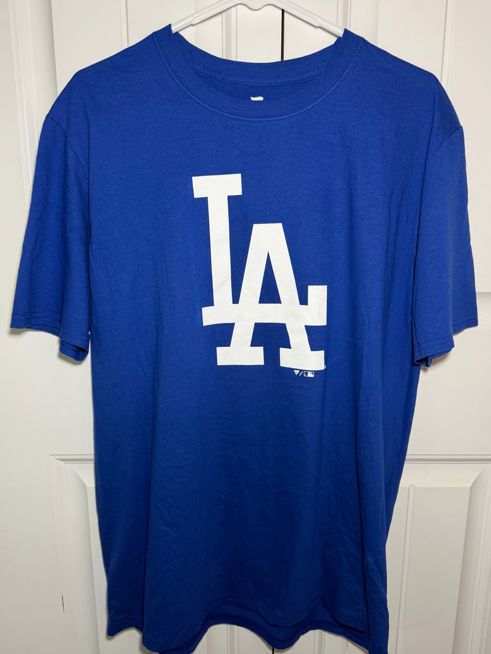 Los Angeles Dodgers Fanatics T Shirt Mens Large Blue LA Logo MLB New No Tags